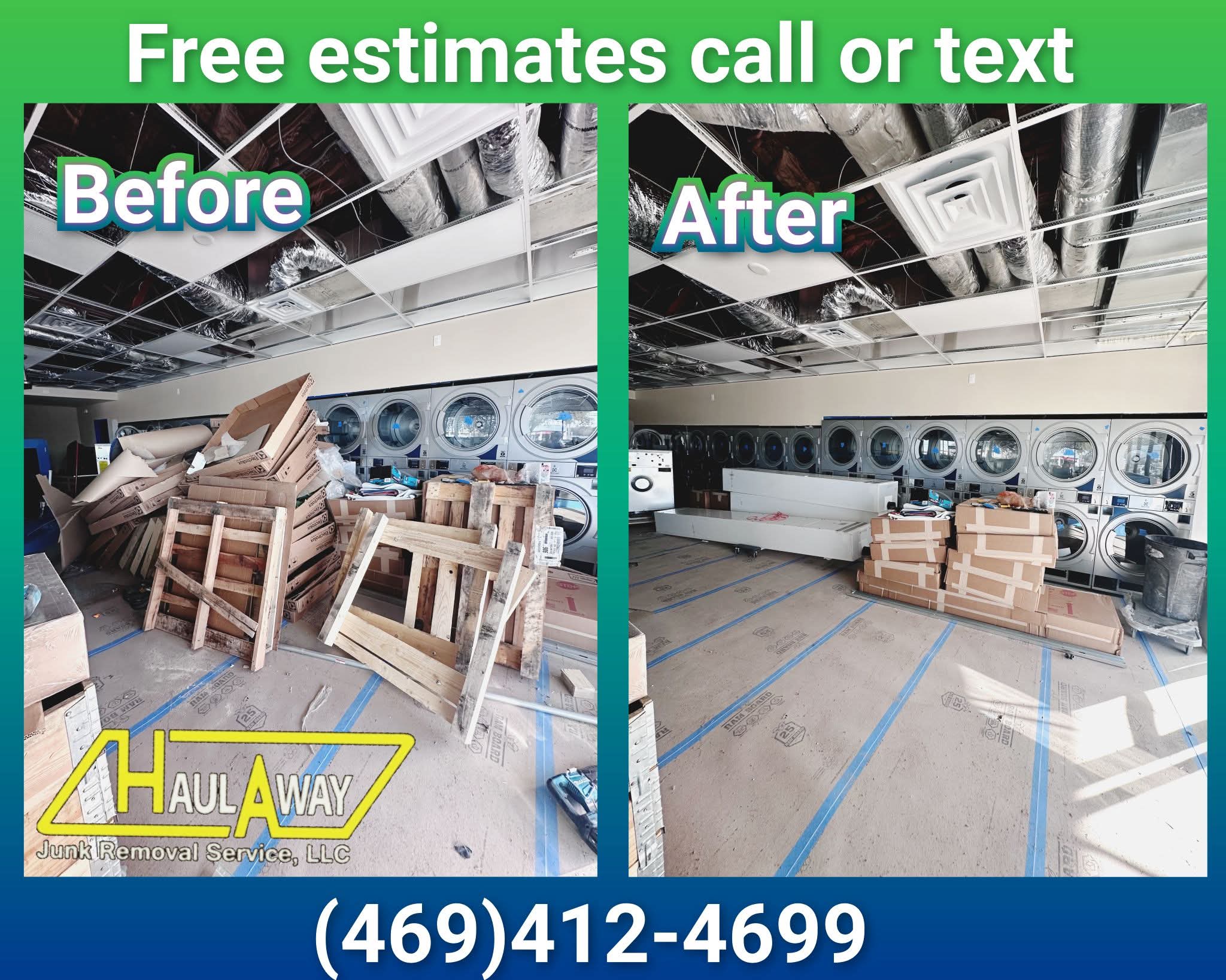 Garland washer and dryer pickup — junk removal before and after