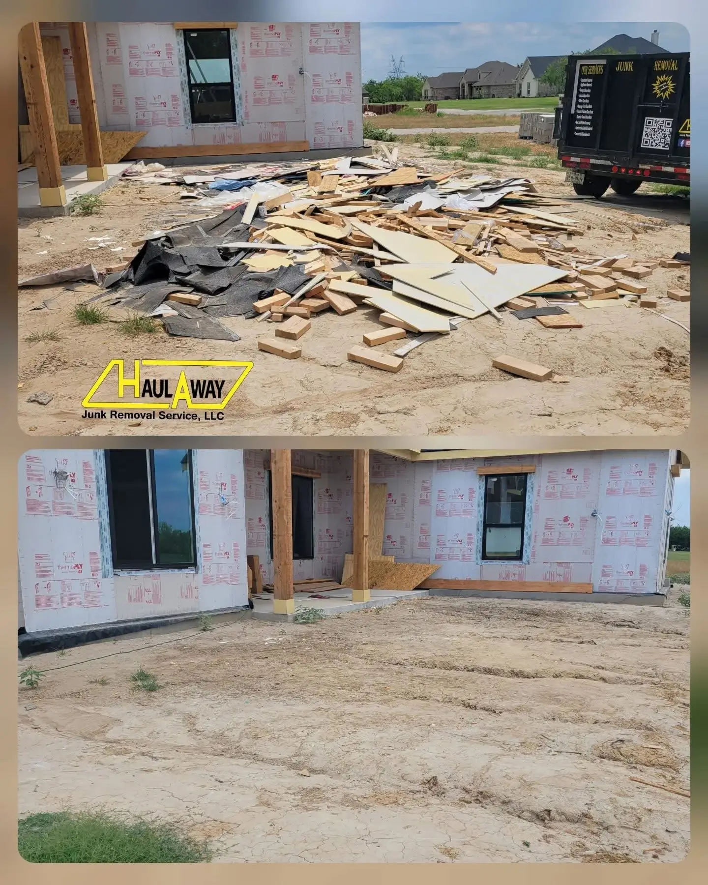 Dallas construction debris removal before and after