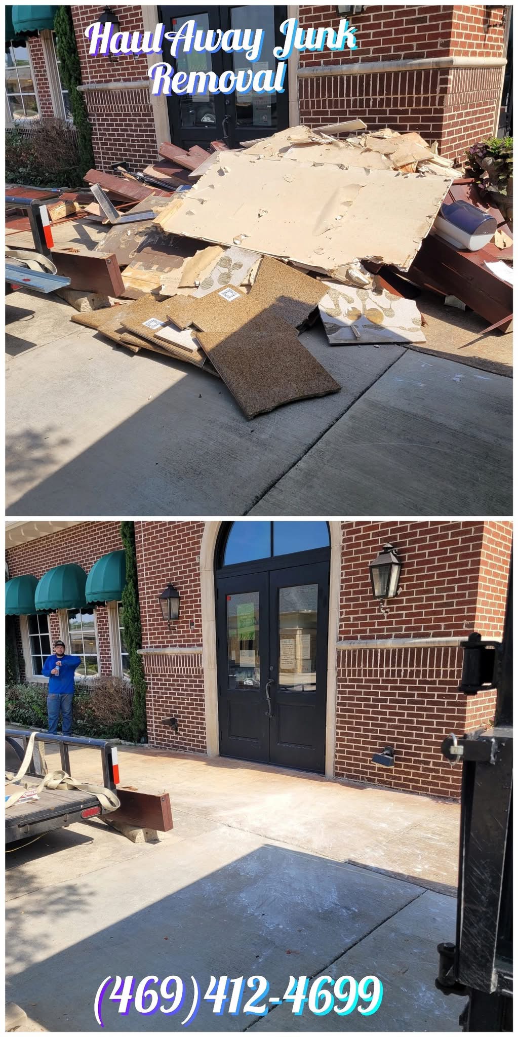 Plano commercial junk hauling — retail space cleared